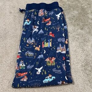 Little Sleepies Blue Pajama Pants with Whimsical Print